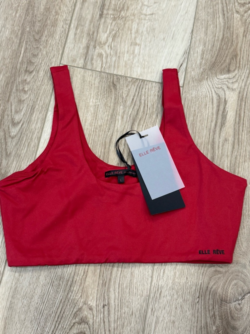 Elle Reve Red Wireless Seamless Scoop Sports Bra Low Impact